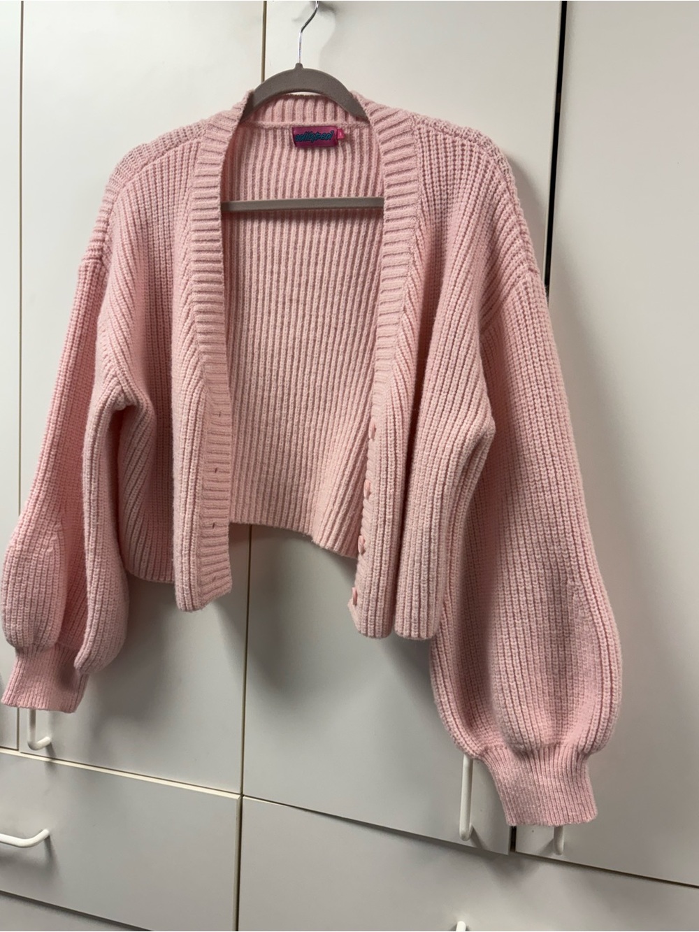 Edikted Blush Pink Ribbed Open-Front Cardigan - Picture 4 of 4